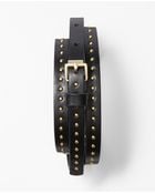 Ann Taylor Skinny Leather Studded Belt - Lyst