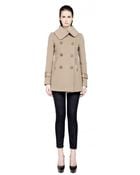 Mackage Zyta-Sp Classic 3/4 Sand Wool Coat With Leather Details - Lyst