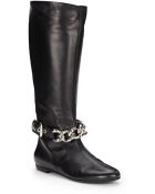 Giuseppe Zanotti Chain Link Leather Tall Boots - Lyst