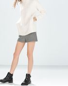 Zara Houndstooth Shorts - Lyst