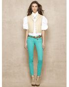 Ralph Lauren Blue Label Eagle Appliqu Linen Vest - Lyst
