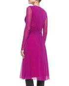 Fuzzi Longsleeve Belted Dress - Lyst