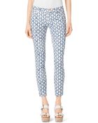 Michael Kors Printed Cropped Jeans - Lyst