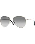 Burberry Check Foil Aviator Sunglasses - Lyst