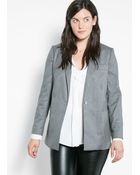 Violeta By Mango Long Flannel Blazer - Lyst