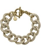 Michael Kors Gold-Tone Pavé Link Bracelet - Lyst