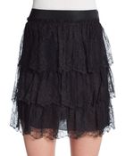 Valentino Tiered Lace Skirt - Lyst