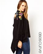 Asos Curve Exclusive Kimono With Fringing And Embroidery - Lyst