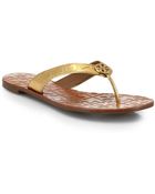 Tory Burch Thora Metallic Leather Thong Sandals - Lyst