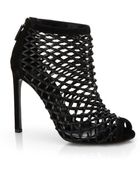 Gucci Leather Cage Booties - Lyst