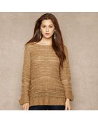 Ralph Lauren Blue Label Silk Blend Open Knit Sweater - Lyst