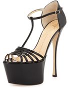 Giuseppe Zanotti Strappy Leather Platform Sandal - Lyst