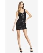 Express Sequin Crocodile Mini Dress - Lyst