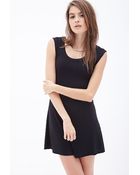 Forever 21 Ribbed Skater Dress - Lyst