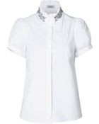 Steffen Schraut Embellished Collar Gioielli Blouse - Lyst