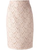 Lanvin Lace Pencil Skirt - Lyst
