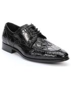 Dolce & Gabbana Black Croc-Embossed Leather Oxfords - Lyst