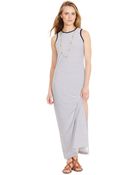 Lauren by Ralph Lauren Sleeveless Striped Maxi Dress - Lyst