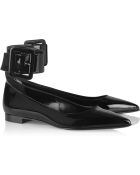 Saint Laurent Patent-Leather Point-Toe Flats - Lyst