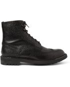 Givenchy Pebbled Leather Brogue Boots - Lyst