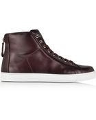 Gianvito Rossi Maroon Leather High Top Sneaker - Lyst