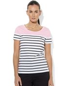 Lauren by Ralph Lauren Striped Cotton Tee - Lyst