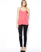 Asos Longline Woven Cami Top - Lyst