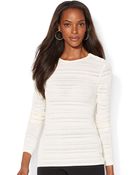 Lauren by Ralph Lauren Pointelle Knit Sweater - Lyst