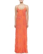 Alice + Olivia Kelly Palm-Print Chiffon Maxi Dress - Lyst