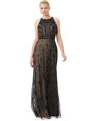 Adrianna Papell Beaded Halter Gown - Lyst