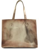 Maison Martin Margiela Horizontal Metallic Leather Tote - Lyst