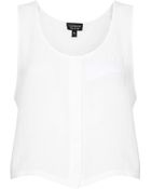 Topshop Button Front Crop Vest - Lyst