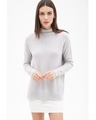 Forever 21 Oversized High-Neck Sweater - Lyst