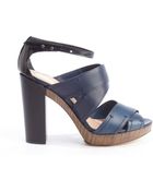 Reed Krakoff Dark Blue Anklestrap Heel Sandals - Lyst