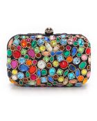 Santi Jeweled Box Clutch - Navy - Lyst