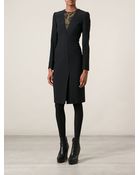Alexander McQueen Lace Insert Tailored Dress - Lyst