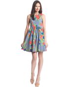 Plenty By Tracy Reese Alana Floral And Stripe Print Dress - Lyst