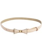 Vince Camuto Peach Leather Bow Buckle Skinny Belt - Lyst