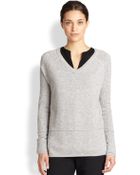 Vince Cashmere Raised-Seam Sweater - Lyst