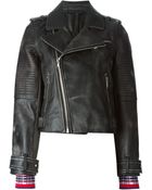 Marc By Marc Jacobs Ribbed Details Biker Jacket - Lyst
