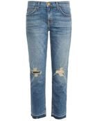 Current/Elliott The Cropped Low-rise Straight-leg Jeans - Lyst