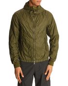 C P Company Wave Quilted Hooded Green Jacket - Lyst