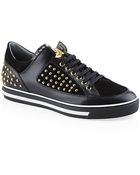 Versace Studded Low Top Sneaker - Lyst