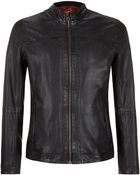 Boss Orange Classic Leather Biker Jacket - Lyst
