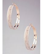 Bebe Rhinestone Cutout Hoops - Lyst