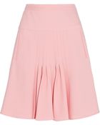 Oscar de la Renta Pleated Twill Skirt - Lyst