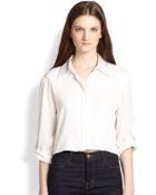 Alice + Olivia Sharon Cropped Blouse - Lyst
