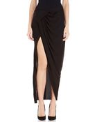 Haider Ackermann Black Slit Front Skirt - Lyst