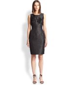 Paule Ka Printed A-Line Jacquard Dress - Lyst