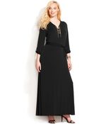 Michael Kors Michael Plus Size Chain Laceup Maxi Dress - Lyst